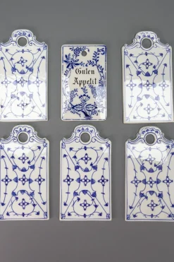 Weiß & Blaue Porzellan Frühstücksbretter, Deutschland, 1930er, 6 . Set