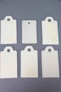 Weiß & Blaue Porzellan Frühstücksbretter, Deutschland, 1930er, 6 . Set