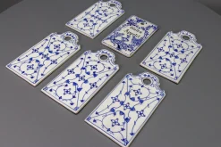 Weiß & Blaue Porzellan Frühstücksbretter, Deutschland, 1930er, 6 . Set