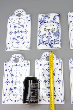 Weiß & Blaue Porzellan Frühstücksbretter, Deutschland, 1930er, 6 . Set