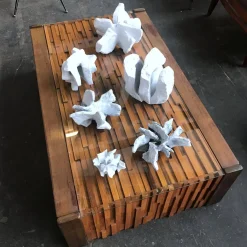 Weiße Felsskulpturengruppe aus Keramik von Bryan Blow, 1970er, 5er Set