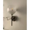 Weiße Kugel in Schwarzen Nikel Wandleuchten mit Farbverlauf, 2 . Set