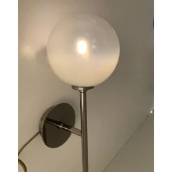 Weiße Kugel in Schwarzen Nikel Wandleuchten mit Farbverlauf, 2 . Set