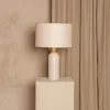 Weiße Peona Tischlampe aus Alabaster von Simone & Marcel