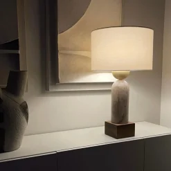 Weiße Peona Tischlampe aus Alabaster von Simone & Marcel