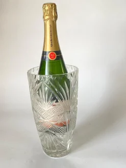 Weißer Art Deco Champagnerkühler aus Glas, Frankreich, 1940er