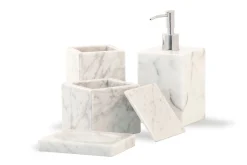 Weiße Seifenschale aus Carrara Marmor von FiammettaV Home Collection