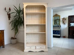 Weißes Farmhouse Bücherregal aus Kiefernholz