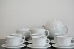 Weißes Rundes Alföldi Szaturnusz Kaffeeservice von Horváth László & Ambrus Éva für Alföldi Porcelángyár, 1970er