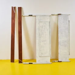 Weißes Vintage Holzbett, 1970er