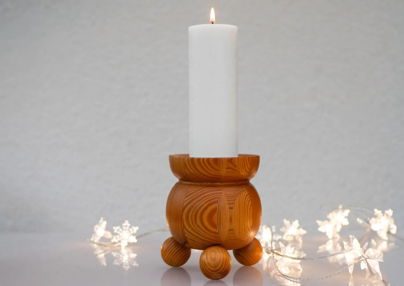 Weihnachtskerzenhalter aus Holz von Stig Johnsson für Smålandsslöjd, Schweden, 1975