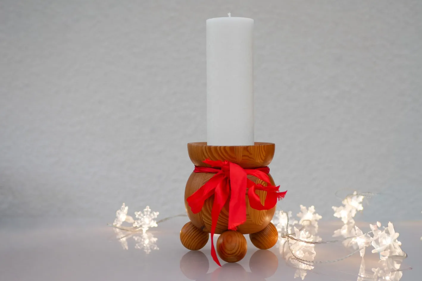 Weihnachtskerzenhalter aus Holz von Stig Johnsson für Smålandsslöjd, Schweden, 1975