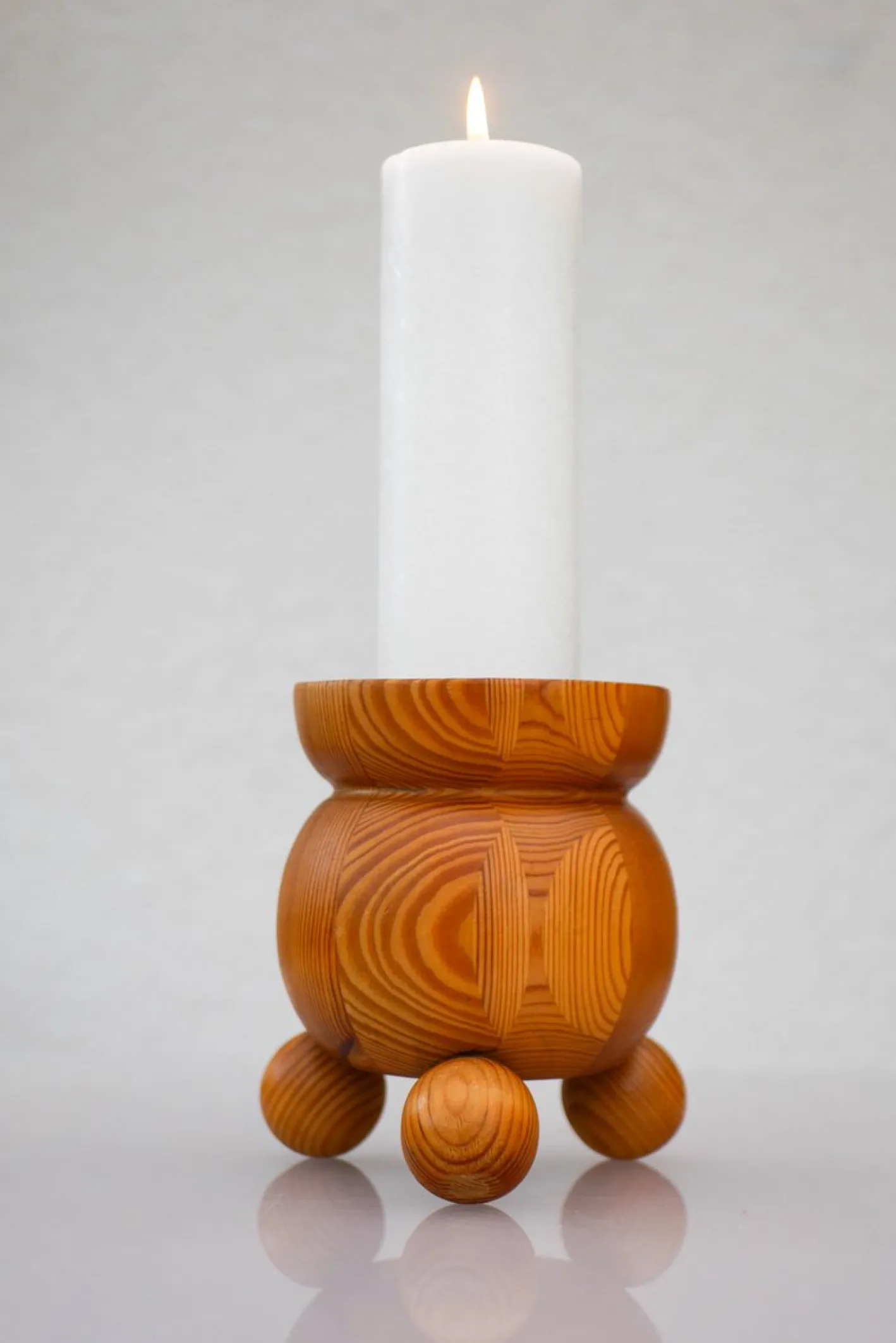 Weihnachtskerzenhalter aus Holz von Stig Johnsson für Smålandsslöjd, Schweden, 1975
