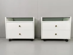 Weiß Lackierte Nachttische von Carlo de Carli für Luigi Sormani, 1960er, 2er Set