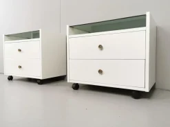 Weiß Lackierte Nachttische von Carlo de Carli für Luigi Sormani, 1960er, 2er Set