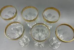 Weingläser mit 18 Karat Goldrand von Franz Kaspar für Glashütte, 1950er, 6 . Set