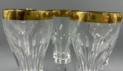 Weingläser mit 18 Karat Goldrand von Franz Kaspar für Glashütte, 1950er, 6 . Set