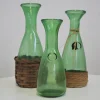 Weinkaraffe aus grünem grünem Glas, 1950er, 4er Set