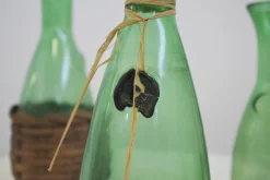 Weinkaraffe aus grünem grünem Glas, 1950er, 4er Set
