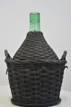 Weinkaraffe aus grünem grünem Glas, 1950er, 4er Set