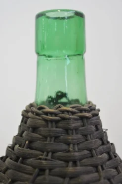 Weinkaraffe aus grünem grünem Glas, 1950er, 4er Set