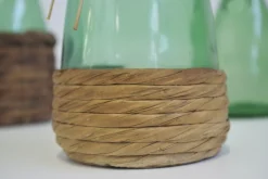 Weinkaraffe aus grünem grünem Glas, 1950er, 4er Set