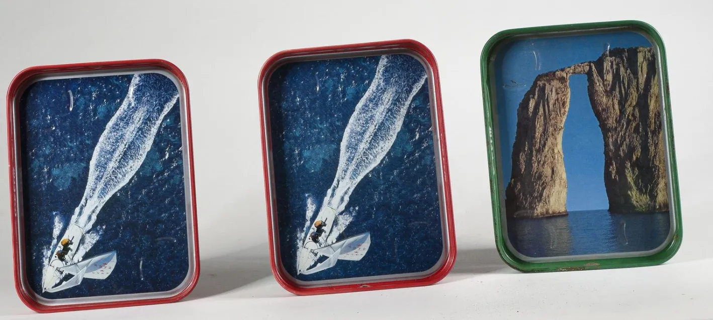 Werbetabletts aus Metall, Italien, 1960er, 4er Set