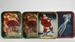 Werbetabletts aus Metall, Italien, 1960er, 4er Set