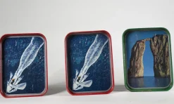 Werbetabletts aus Metall, Italien, 1960er, 4er Set