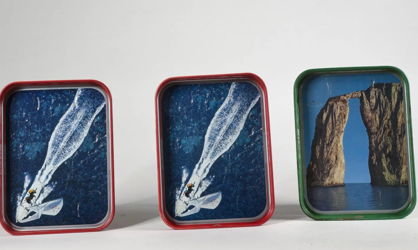 Werbetabletts aus Metall, Italien, 1960er, 4er Set