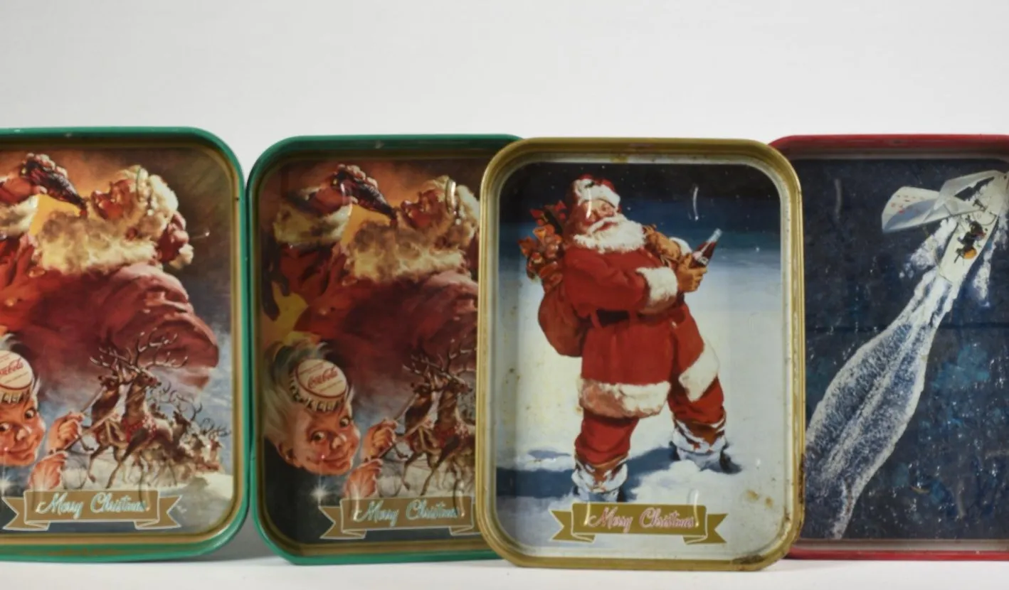 Werbetabletts aus Metall, Italien, 1960er, 4er Set