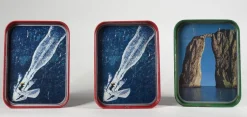 Werbetabletts aus Metall, Italien, 1960er, 4er Set
