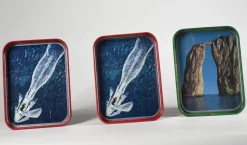 Werbetabletts aus Metall, Italien, 1960er, 4er Set