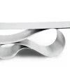 Whorl Couchtisch aus versilbertem pulverbeschichtetem Aluminium von Neal Aronowitz