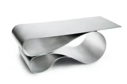 Whorl Couchtisch aus versilbertem pulverbeschichtetem Aluminium von Neal Aronowitz