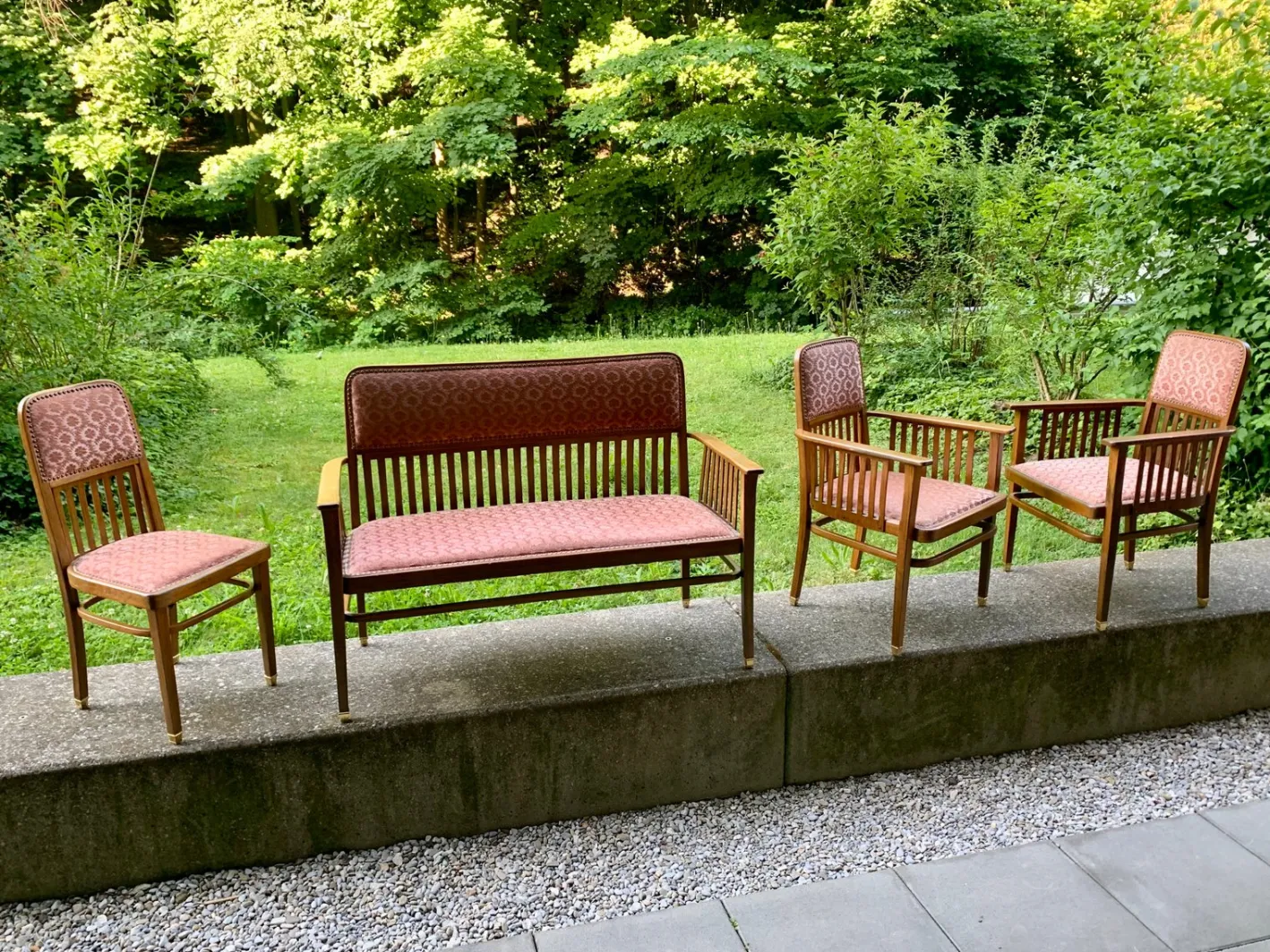 Wiener Jugendstil Sofa & Sessel von JJ Kohn für Jacob & Josef Kohn, 1890er, 4er Set