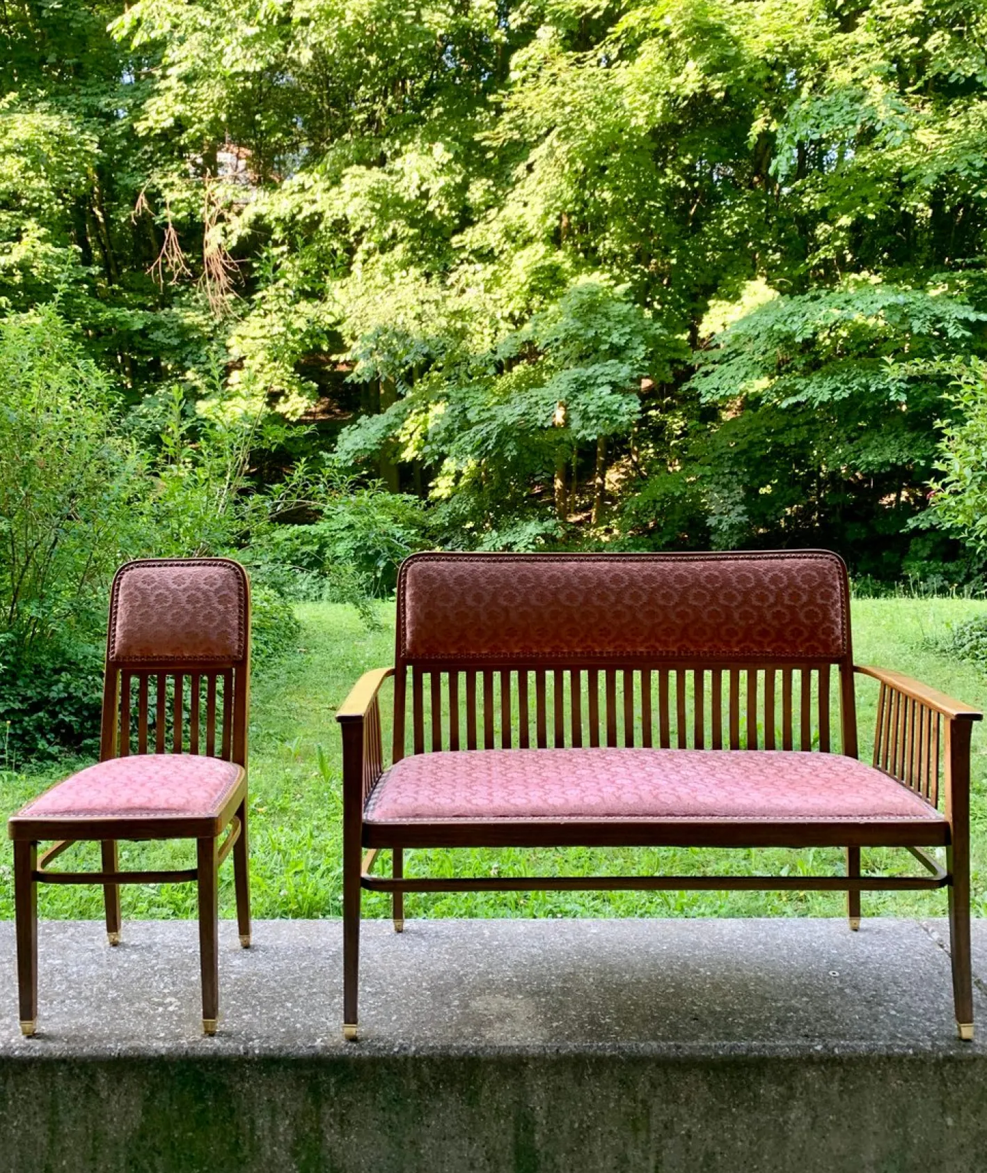 Wiener Jugendstil Sofa & Sessel von JJ Kohn für Jacob & Josef Kohn, 1890er, 4er Set