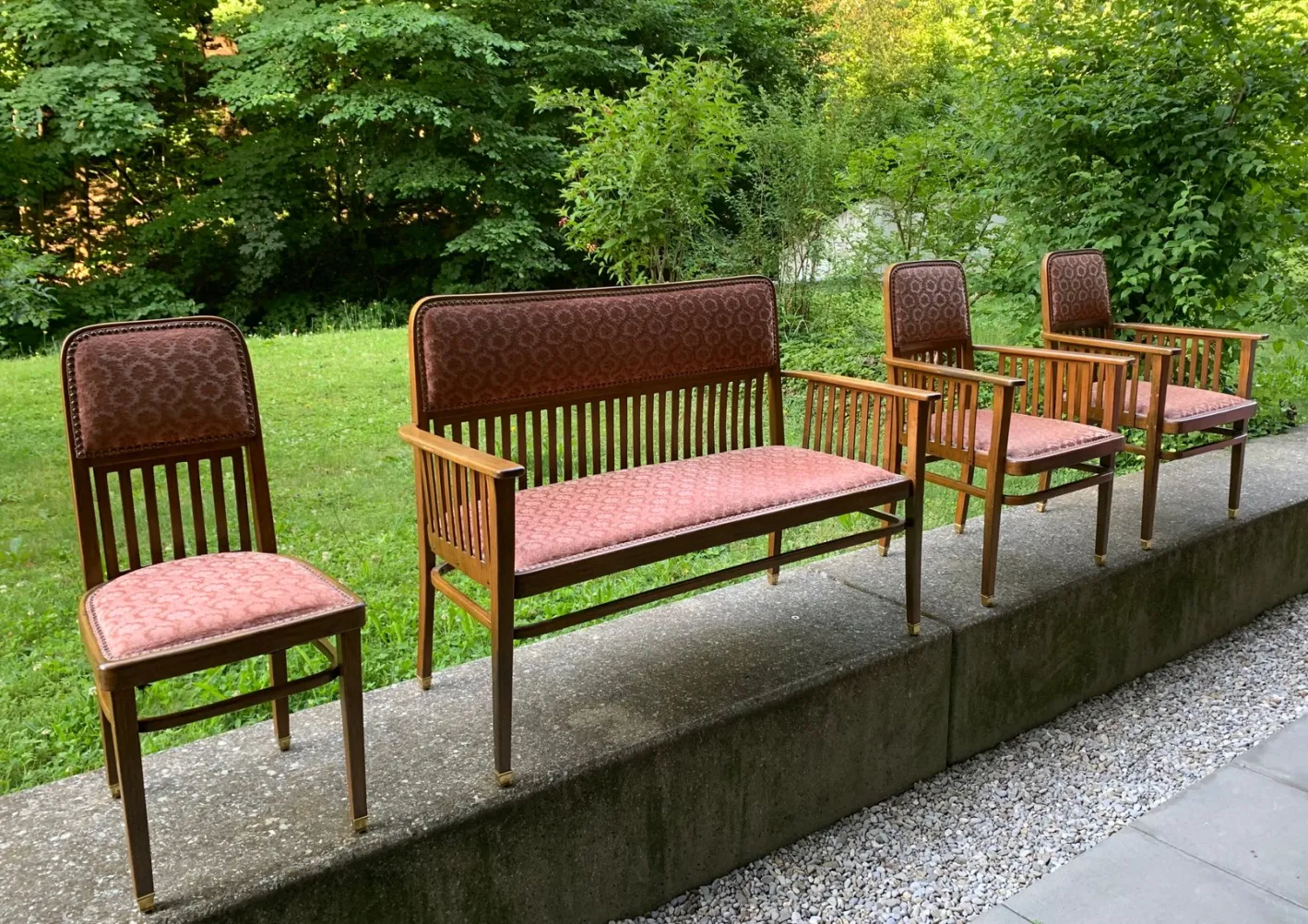 Wiener Jugendstil Sofa & Sessel von JJ Kohn für Jacob & Josef Kohn, 1890er, 4er Set