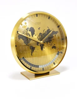 Wilhelm Kienzle zugeschriebene Mid-Century Tischuhr aus Messing, Deutschland, 1960er