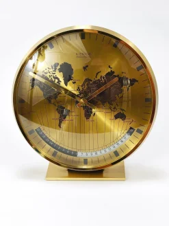 Wilhelm Kienzle zugeschriebene Mid-Century Tischuhr aus Messing, Deutschland, 1960er