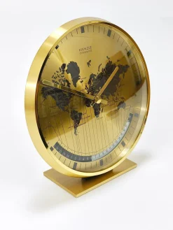 Wilhelm Kienzle zugeschriebene Mid-Century Tischuhr aus Messing, Deutschland, 1960er