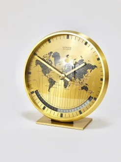 Wilhelm Kienzle zugeschriebene Mid-Century Tischuhr aus Messing, Deutschland, 1960er