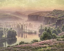 William Didier-Pouget, Morning Mists, Heathers In Bloom, Dordogne Valley, Öl auf Leinwand, gerahmt