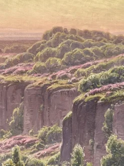William Didier-Pouget, Morning Mists, Heathers In Bloom, Dordogne Valley, Öl auf Leinwand, gerahmt