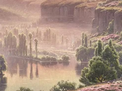 William Didier-Pouget, Morning Mists, Heathers In Bloom, Dordogne Valley, Öl auf Leinwand, gerahmt