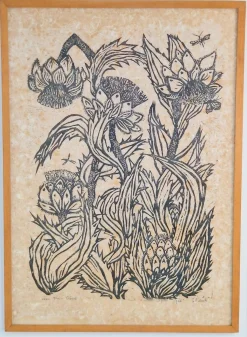Wil Willerijn, Schlehe, Radierung auf Bütten, 1966