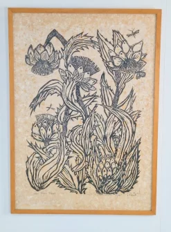 Wil Willerijn, Schlehe, Radierung auf Bütten, 1966