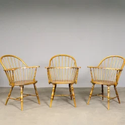 Windsor Armlehnstühle aus Eiche, 3er Set