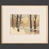 Winterwald, frühes 20. Jh., Öl auf Teller, gerahmt