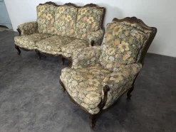 Wohnzimmerset aus Eiche im Louis XV-Stil, 4 . Set